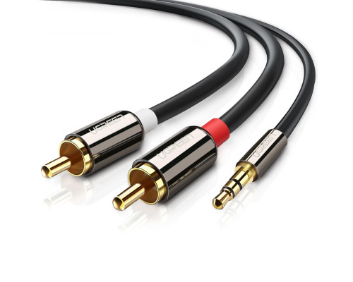 Аудіокабель UGREEN AV116 3.5mm Male to 2RCA Male Cable 5m Black (UGR-10591)