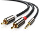 Аудіокабель UGREEN AV116 3.5mm Male to 2RCA Male Cable 5m Black (UGR-10591)