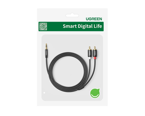 Аудіокабель UGREEN AV116 3.5mm Male to 2RCA Male Cable 5m Black (UGR-10591)