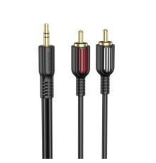 Аудiо-кабель BOROFONE BL11 3.5mm to double RCA audio cable Black