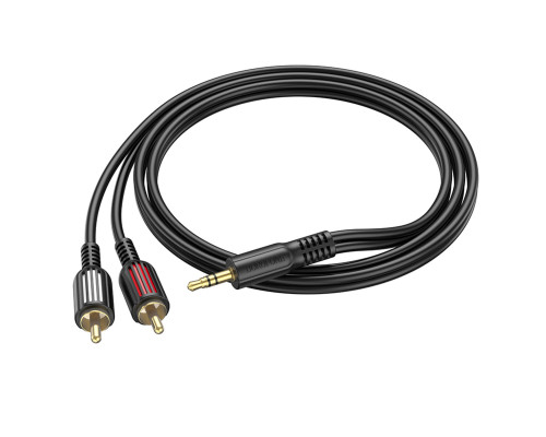 Аудiо-кабель BOROFONE BL11 3.5mm to double RCA audio cable Black