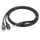 Аудiо-кабель BOROFONE BL11 3.5mm to double RCA audio cable Black