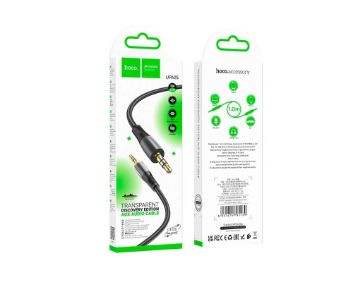Аудiокабель HOCO UPA25 Transparent Discovery Edition AUX audio cable Black