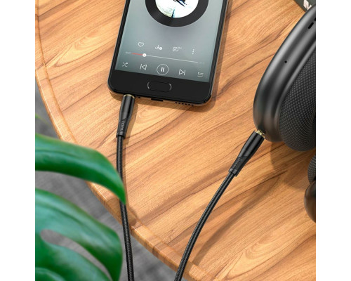Аудiокабель HOCO UPA25 Transparent Discovery Edition AUX audio cable Black