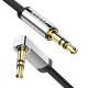 Аудіокабель UGREEN AV119 3.5mm Male to 3.5mm Male Straigth to angle flat Cable 3m Black (UGR-10728)