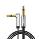 Аудіокабель UGREEN AV119 3.5mm Male to 3.5mm Male Straigth to angle flat Cable 3m Black (UGR-10728)