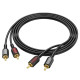 Аудiо-кабель BOROFONE BL13 2RCA red and white double lotus audio cable Black