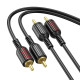 Аудiо-кабель BOROFONE BL13 2RCA red and white double lotus audio cable Black