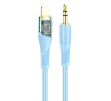 Аудiокабель HOCO UPA25 Transparent Discovery Edition Digital audio conversion cable iP Blue