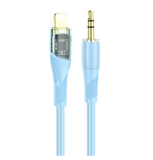 Аудiокабель HOCO UPA25 Transparent Discovery Edition Digital audio conversion cable iP Blue