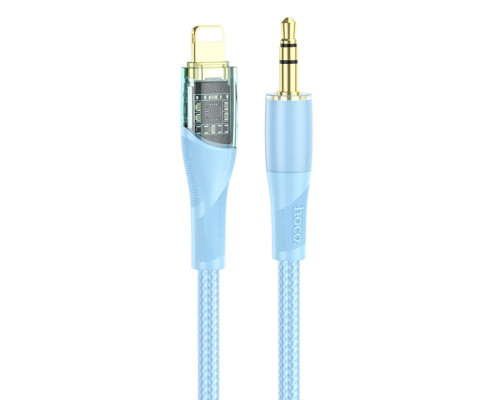 Аудiокабель HOCO UPA25 Transparent Discovery Edition Digital audio conversion cable iP Blue