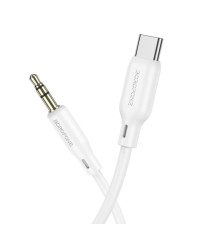 Аудiо-кабель BOROFONE BL18 Type-C silicone digital audio conversion cable White