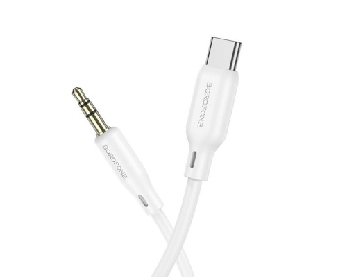 Аудiо-кабель BOROFONE BL18 Type-C silicone digital audio conversion cable White