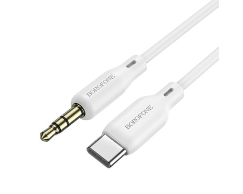 Аудiо-кабель BOROFONE BL18 Type-C silicone digital audio conversion cable White