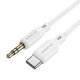 Аудiо-кабель BOROFONE BL18 Type-C silicone digital audio conversion cable White