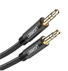 Аудіо кабель UGREEN AV112 3.5mm Male to 3.5mm Male Cable Gold Plated Metal Case with Braid 2m (Black) (UGR-50363)