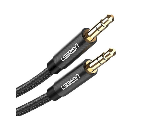 Аудіо кабель UGREEN AV112 3.5mm Male to 3.5mm Male Cable Gold Plated Metal Case with Braid 2m (Black) (UGR-50363)