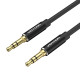 Аудіокабель Vention 3.5mm Male to Male Audio Cable 1.5M Black Aluminum Alloy Type (BAXBG) (BAXBG)
