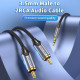 Кабель Vention 3.5MM Male to 2-Male RCA Adapter Cable 10M Gray Aluminum Alloy Type (BCNBL)