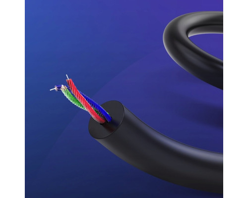 Кабель Vention 3.5mm Female to 2RCA Male Audio Cable 2M Black Metal Type (VAB-R01-B200)