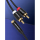 Кабель Vention 3.5mm Female to 2RCA Male Audio Cable 2M Black Metal Type (VAB-R01-B200)