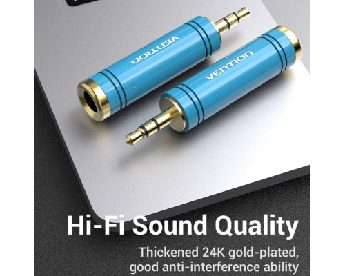 Адаптер Vention 3.5mm Male to 6.35mm Female Audio Adapter Blue Aluminum Alloy Type (VAB-S04-L)