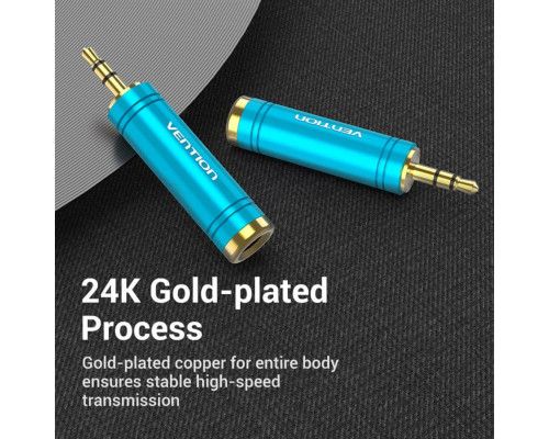 Адаптер Vention 3.5mm Male to 6.35mm Female Audio Adapter Blue Aluminum Alloy Type (VAB-S04-L)