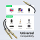 Аудіо кабель UGREEN 3.5mm TRS to Dual 6.35mm TS Audio Cable 1m (Gray) (UGR-10613)