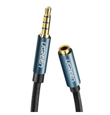 Аудіокабель UGREEN AV118 3.5mm Male to 3.5mm Female Extension Braid 2m Black (UGR-40675)