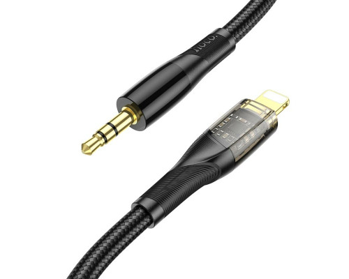 Аудiокабель HOCO UPA25 Transparent Discovery Edition Digital audio conversion cable iP Black