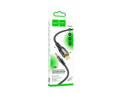 Аудiокабель HOCO UPA25 Transparent Discovery Edition Digital audio conversion cable iP Black