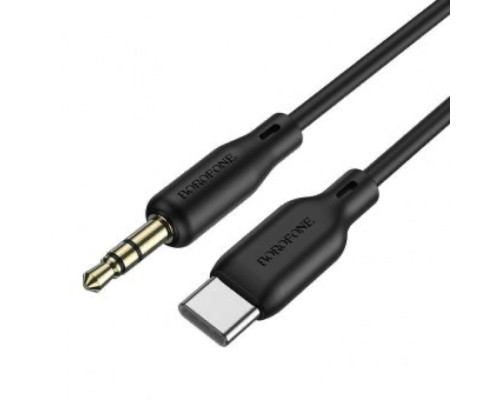 Аудiо-кабель BOROFONE BL18 Type-C silicone digital audio conversion cable Black