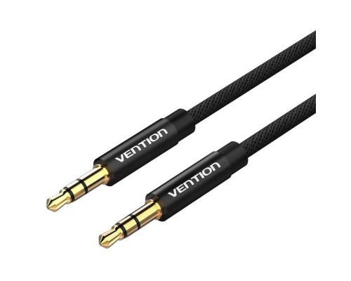 Кабель Vention Fabric Braided 3.5mm Male to Male Audio Cable 0.5M Black Metal Type (BAGBD)