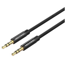 Кабель Vention Fabric Braided 3.5mm Male to Male Audio Cable 0.5M Black Metal Type (BAGBD)