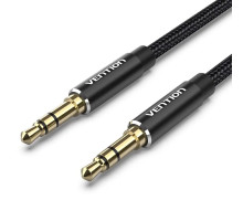 Кабель Vention Cotton Braided 3.5mm Male to Male Audio Cable 0.5M Black Aluminum Alloy Type (BAWBD)