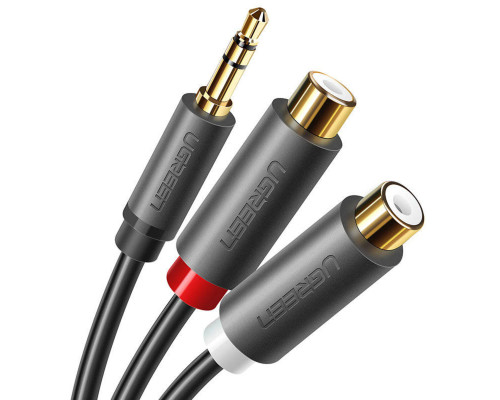 Аудіо кабель UGREEN AV109 3.5mm Male to 2RCA Female Cable 25cm (Gray)(UGR-10547)