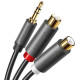 Аудіо кабель UGREEN AV109 3.5mm Male to 2RCA Female Cable 25cm (Gray)(UGR-10547)