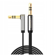Аудіокабель UGREEN AV119 3.5mm Male to 3.5mm Male Straight to angle flat Cable 1m (Black)(UGR-10597) (UGR-10597)
