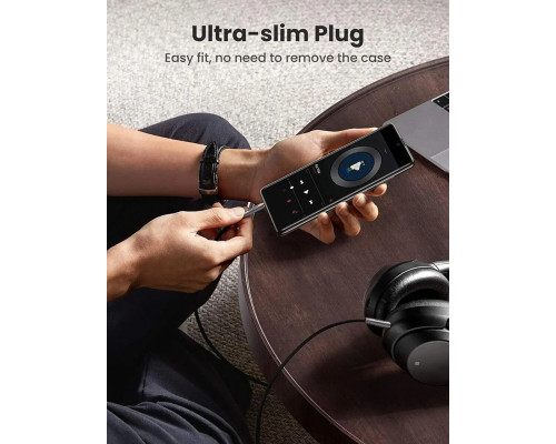 Аудіо кабель UGREEN AV150 3.5mm Metal Connector Alu Case Braided Audio Cable 2m(UGR-70899)