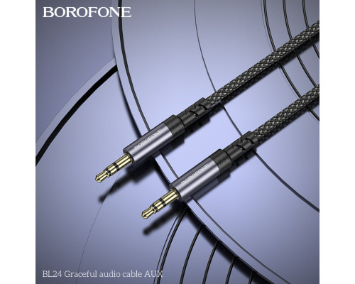 Аудіокабель BOROFONE BL24 Graceful audio cable AUX Metal Grey (6941991118968)