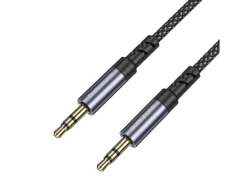 Аудіокабель BOROFONE BL24 Graceful audio cable AUX Metal Grey (6941991118968)