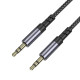 Аудіокабель BOROFONE BL24 Graceful audio cable AUX Metal Grey (6941991118968)