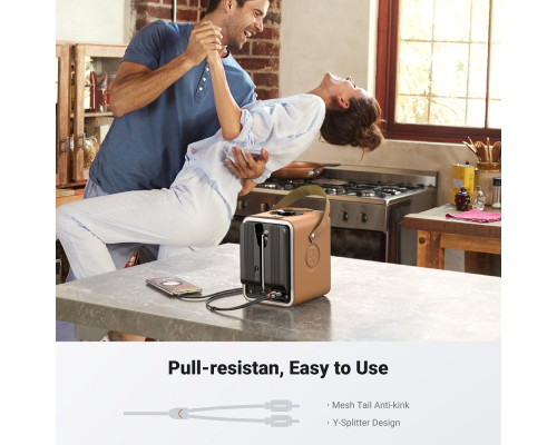 Аудіокабель UGREEN AV116 3.5mm Male to 2RCA Male Cable 1m Black (UGR-10749)