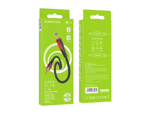 Аудiо-кабель BOROFONE BL14 AUX audio cable(L=1M) Black