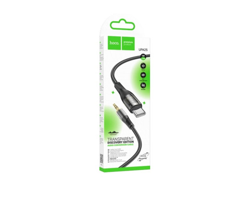 Аудiокабель HOCO UPA25 Transparent Discovery Edition Digital audio conversion cable Type-C Black