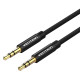 Кабель Vention Fabric Braided 3.5mm Male to Male Audio Cable 3M Black Metal Type (BAGBI)