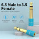 Адаптер Vention 6.35mm Male to 3.5mm Female Audio Adapter Blue Aluminum Alloy Type (VAB-S01-L) (VAB-S01-L)