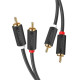 Аудіо кабель UGREEN AV104 2RCA Male to 2RCA Male Cable 1m (Black)(UGR-30747) (UGR-30747)