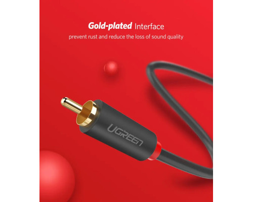 Аудіо кабель UGREEN AV104 2RCA Male to 2RCA Male Cable 1m (Black)(UGR-30747) (UGR-30747)