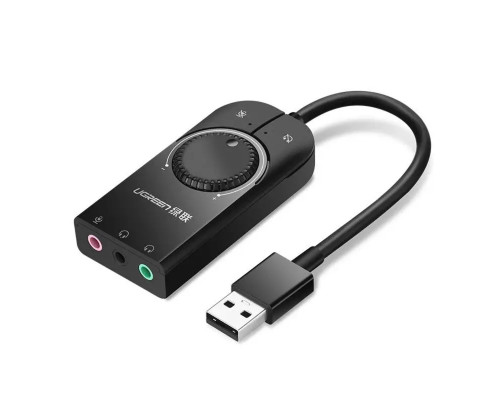 Звукова карта UGREEN CM129 USB External Stereo Sound Adapter 15cm (Black)(UGR-40964)